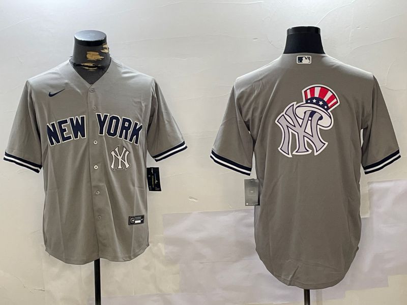 Men New York Yankees Blank Grey Game 2024 Nike MLB Jersey style 10278->new york yankees->MLB Jersey